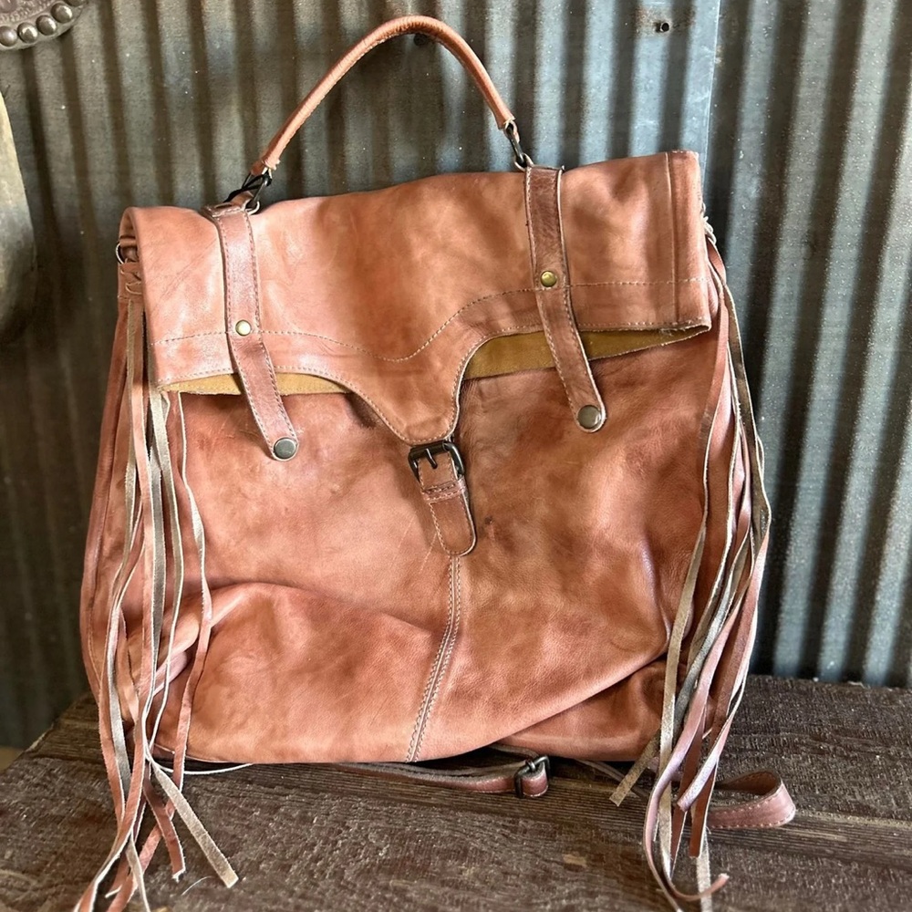 BEAUTIFUL Genuine Leather Backpack Purse With Fringe